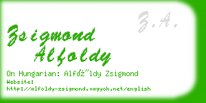 zsigmond alfoldy business card